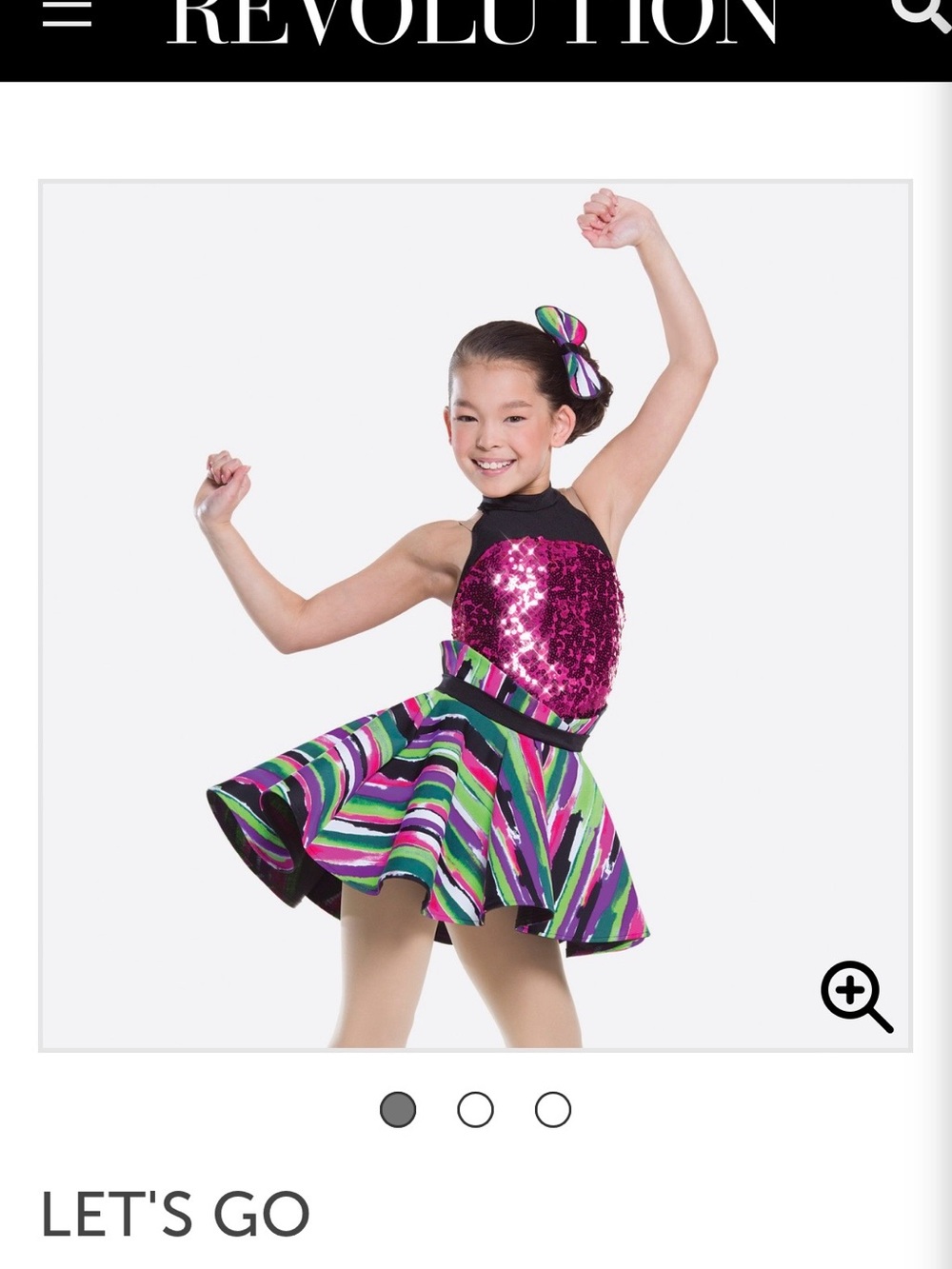 Dance Costume - Magenta Sequin & Multi-Stripe